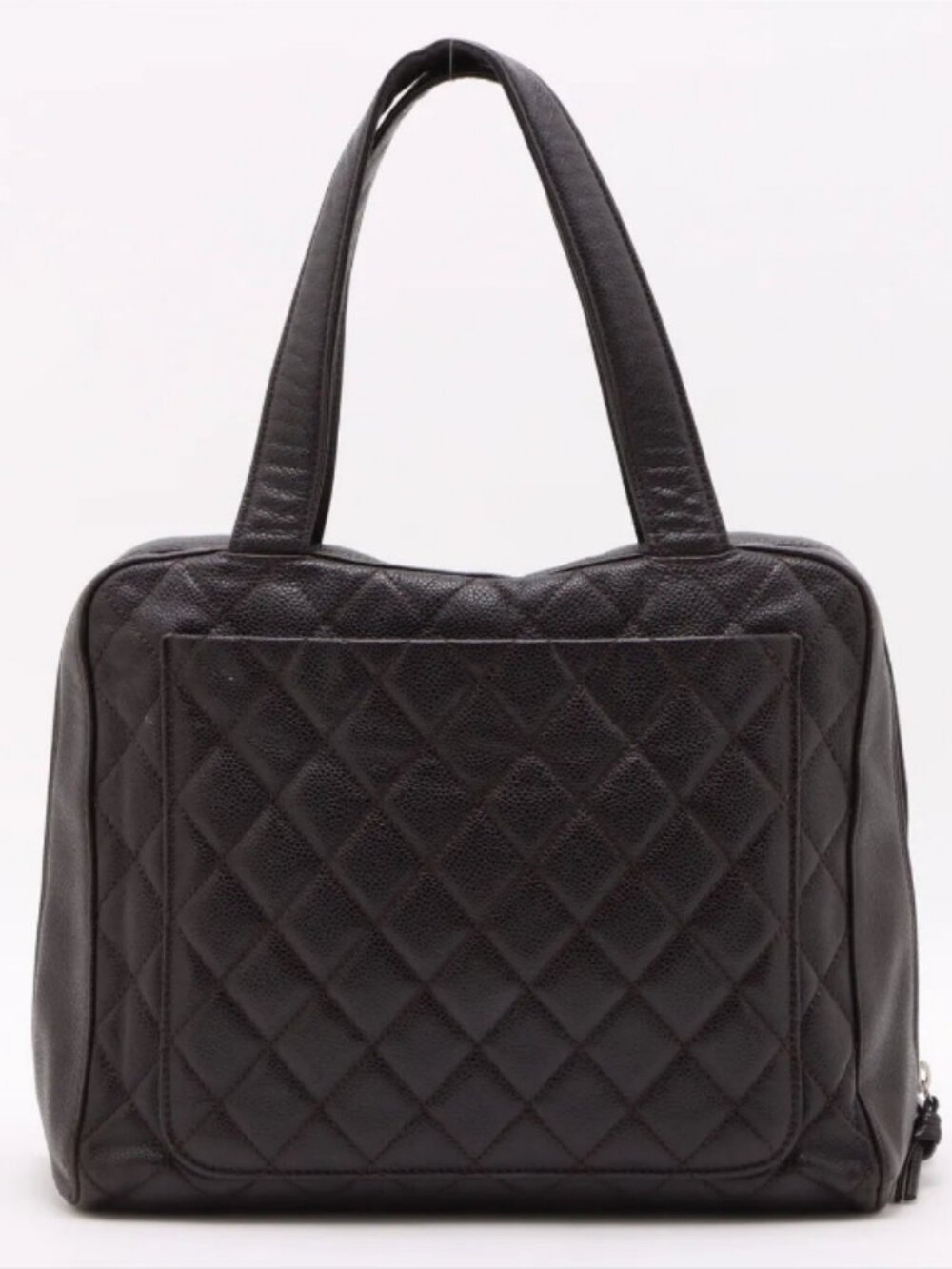 Chanel CC Logo Matelasse Caviar Skin Tote Bag Purple - Picture 2 of 16